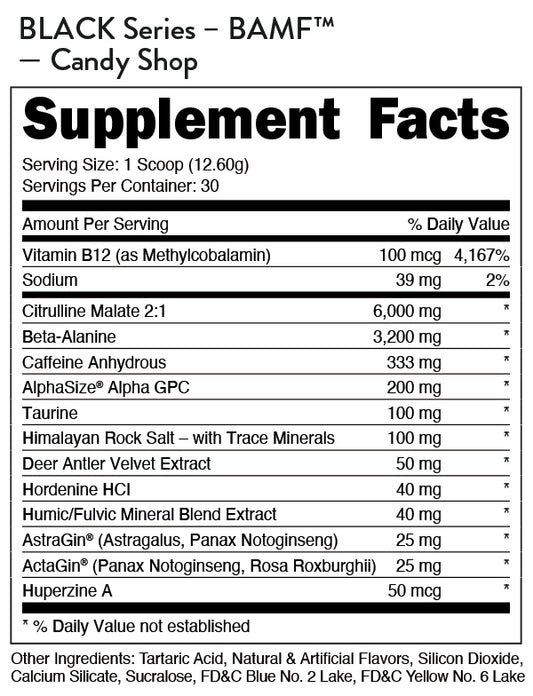 BAMF BLACK High Stimulant Nootropic Pre-Workout